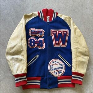 VTG 1984 Washington High School Wool Leather Varisty Letterman Jacket Men’s XL